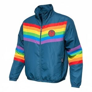 Tipsy Elves Rainbow Windbreaker Jacket Pride Festival Unisex Medium Brand New